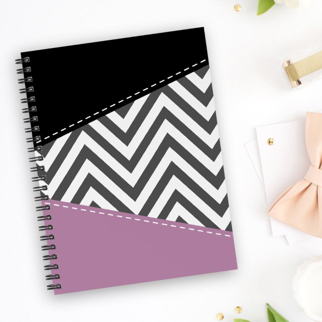 Grey Zigzag, Grey Chevron, Zigzag Pattern, Purple Planner (Creator Uploaded)
