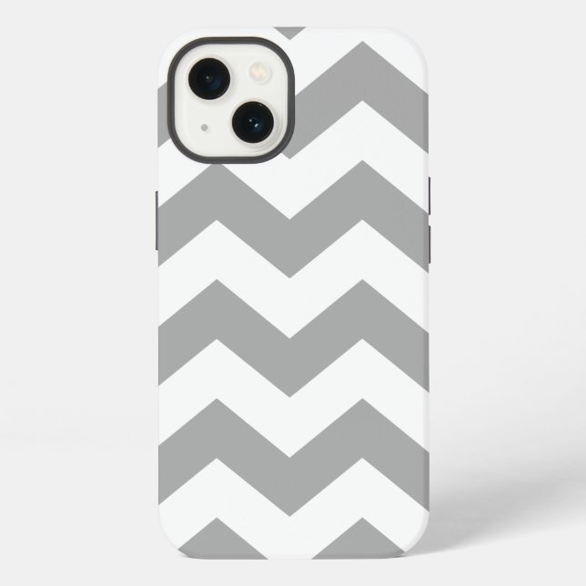 Grey Zigzag Pattern iPhone Case (Back)