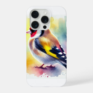 Greyfaced Goldfinch 010924AREF143 - Watercolor iPhone 15 Pro Case