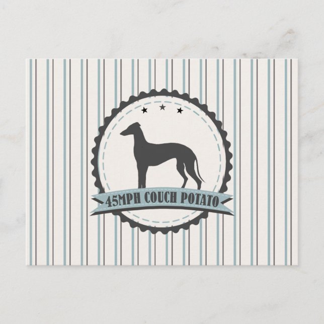 Greyhound 45 mph Racing Hound Dog Emblem Postcard (Front)