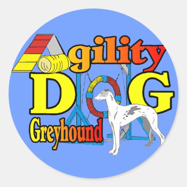 Greyhound_Agility Classic Round Sticker (Front)