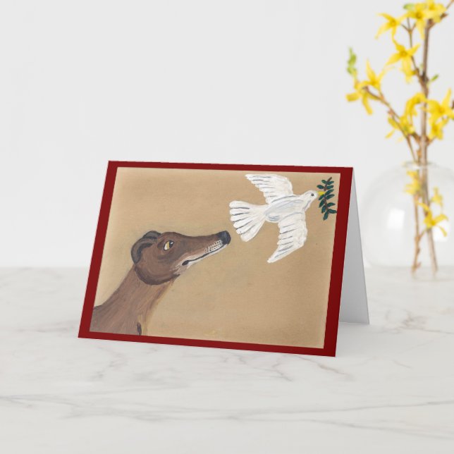 Greyhound and Dove Card (Yellow Flower)