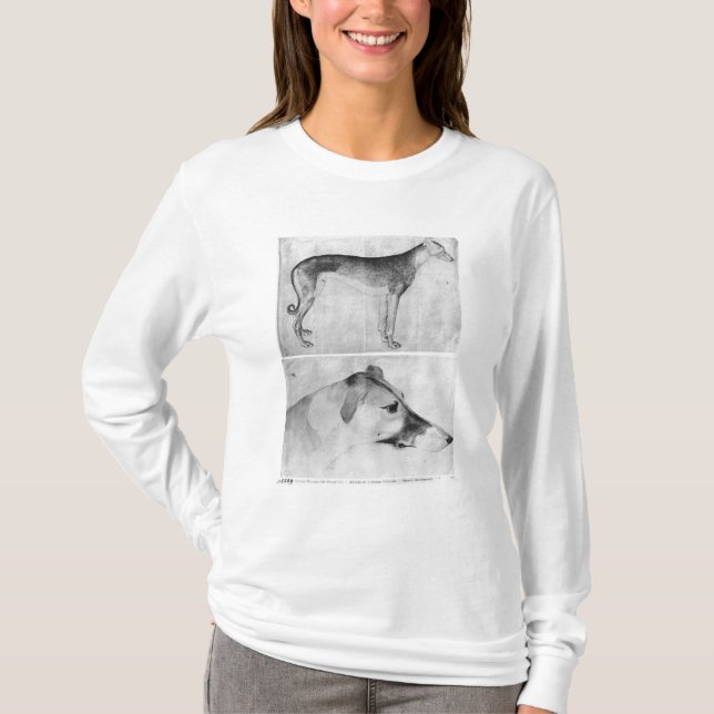 Greyhound and head of a greyhound T-Shirt (Front)