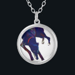 Greyhound Art Silver Plated Necklace<br><div class="desc">Greyhound artwork</div>
