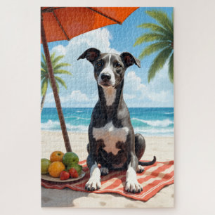 Greyhound Beach Relax Scene Jigsaw Puzzle