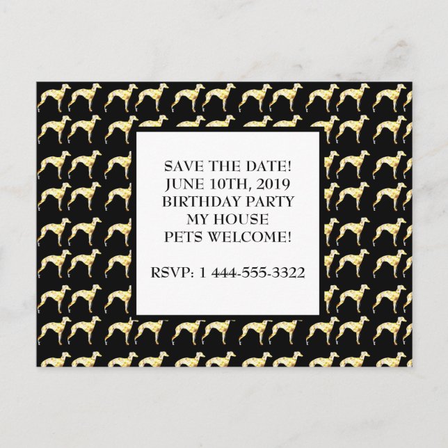 GREYHOUND BLING POSTCARD (Front)