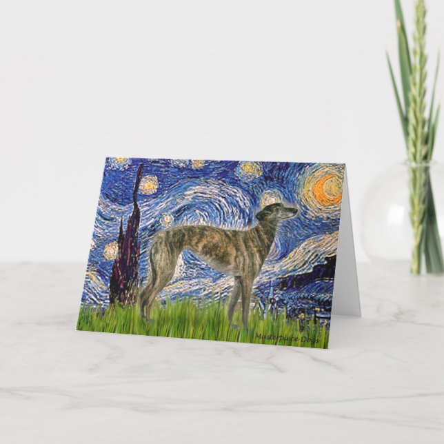 Greyhound (br2) - Starry Night Card (Front)