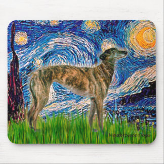 Greyhound (br2) - Starry Night Mouse Pad