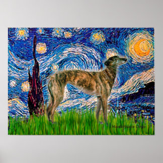 Greyhound (br2) - Starry Night Poster