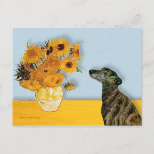 Greyhound (br2) - Sunflowers Postcard