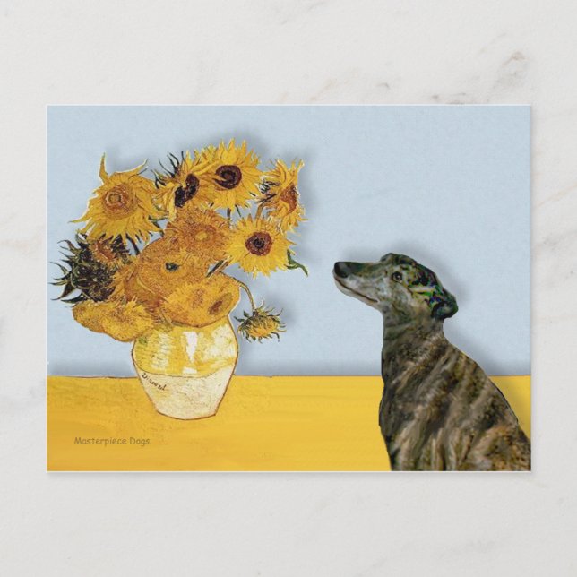 Greyhound (br2) - Sunflowers Postcard (Front)