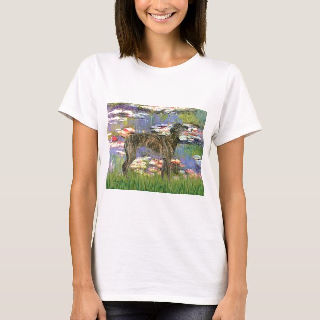 Greyhound (br8) - Lilies 2 T-Shirt (Front)