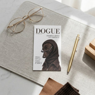 Greyhound Brown Dogue Magazine Business Card