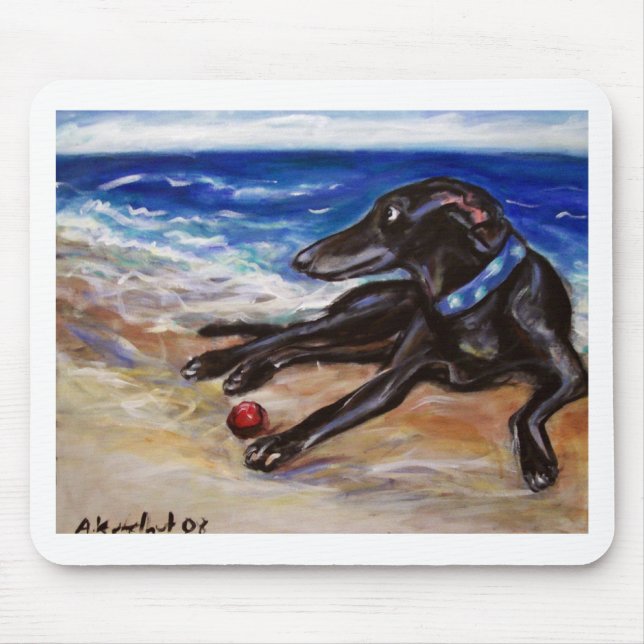 Greyhound by the sea mouse pad (Front)