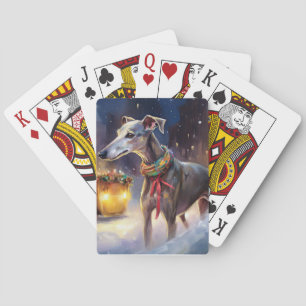 Greyhound Christmas Festive Season Playing Cards