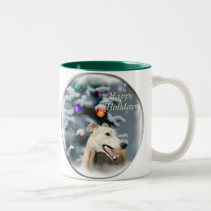 Greyhound Christmas Gifts Two-Tone Coffee Mug
