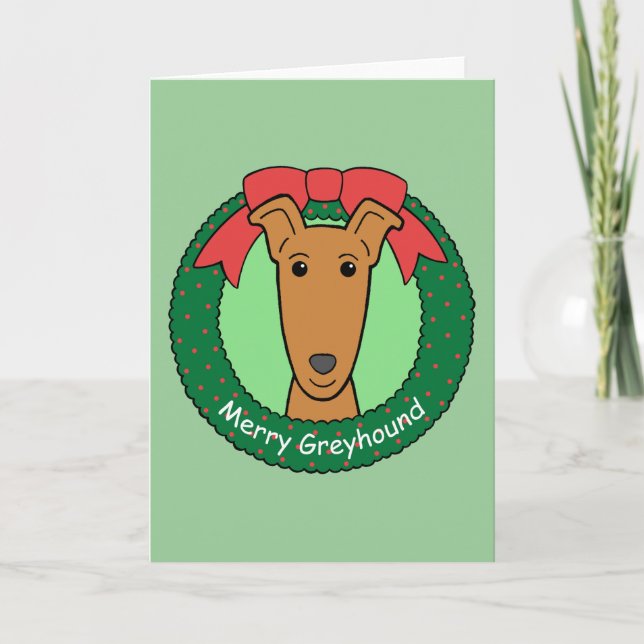 Greyhound Christmas Holiday Card (Front)