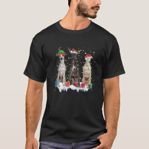 Greyhound Christmas Lights Santa Elf Reindeer Dog T-Shirt