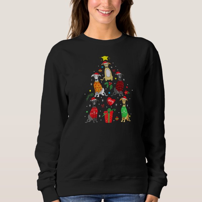 Greyhound Christmas Ornament Tree Decor Funny Dog  Sweatshirt (Front)
