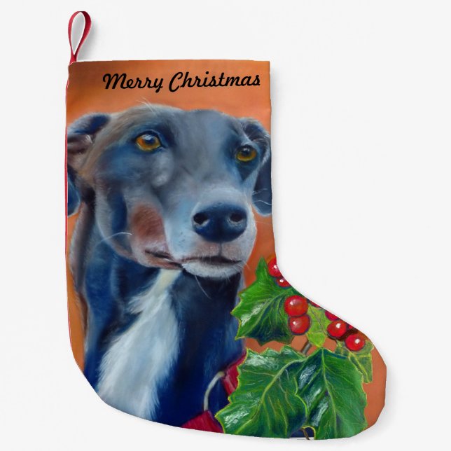 Greyhound Christmas stocking (a337) (Front)