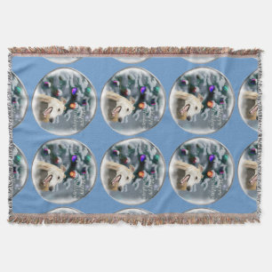 Greyhound Christmas Throw Blanket