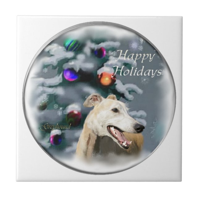 Greyhound Christmas Tile (Front)