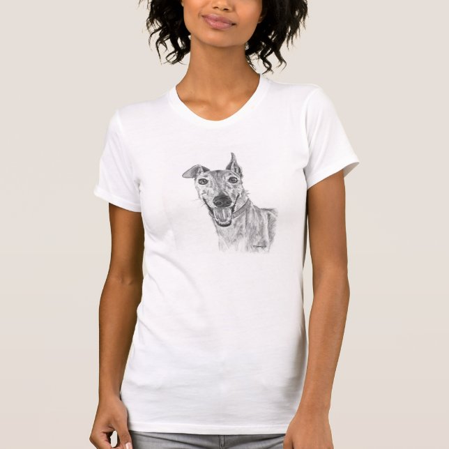 Greyhound Closeup Drawing T-Shirt (Front)