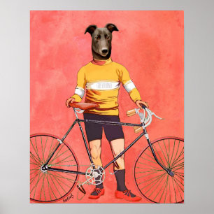 Greyhound Cyclist Poster