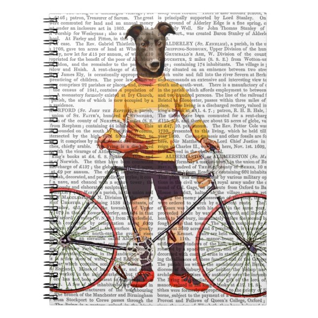 Greyhound Cyclist Spiral Notebook (Front)