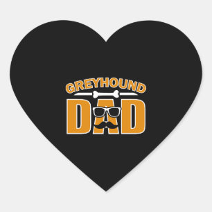 greyhound dad for dad dog lover heart sticker