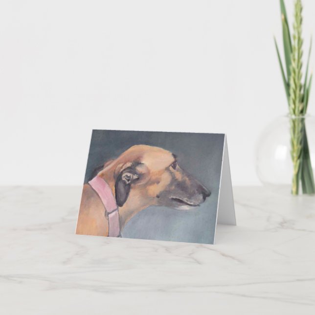 Greyhound Dog Art Note Card (Front)