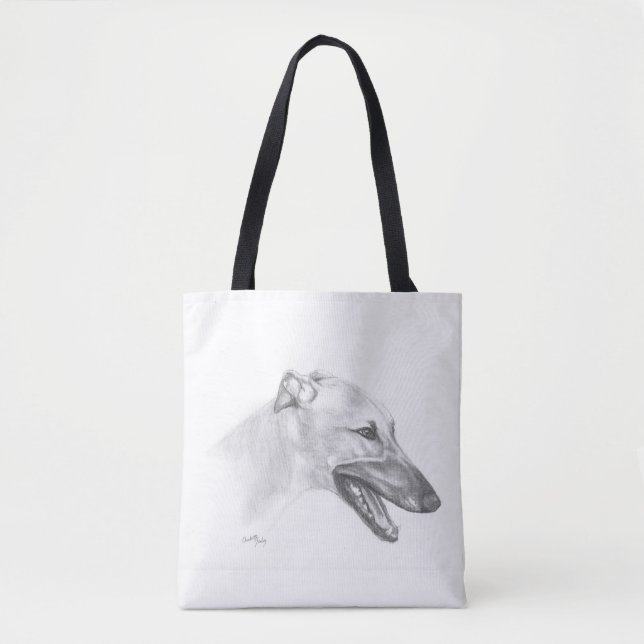 Greyhound Dog Art Tote Bag (Front)