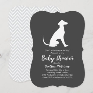 Greyhound Dog Baby Shower Gender Neutral Invitation
