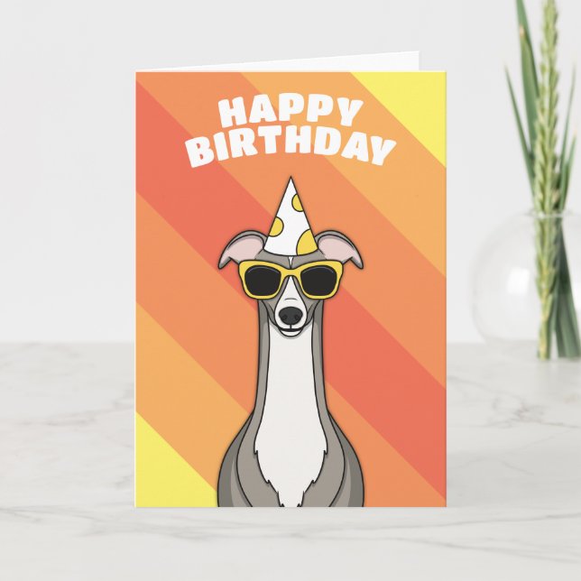 Greyhound Dog Birthday Card (Front)