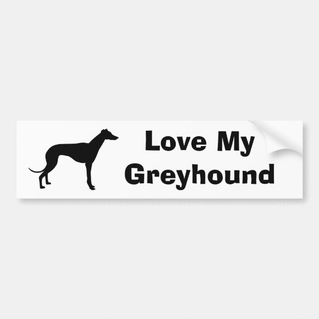 greyhound dog bumper sticker (Front)
