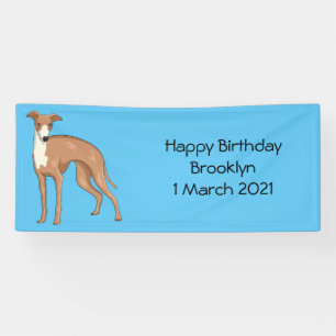 Greyhound dog cartoon illustration  banner