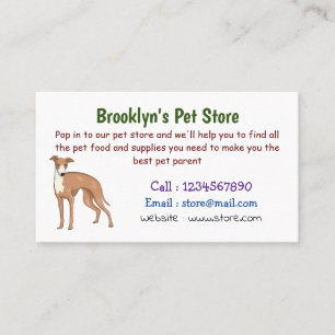 Greyhound dog cartoon illustration  business card
