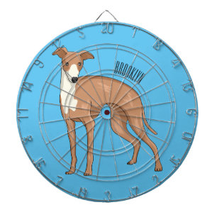 Greyhound dog cartoon illustration  dartboard