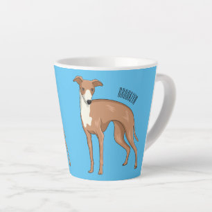 Greyhound dog cartoon illustration latte mug