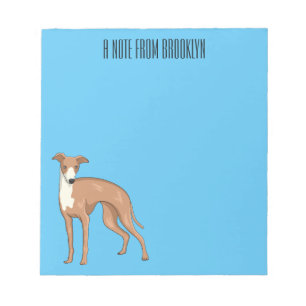 Greyhound dog cartoon illustration notepad