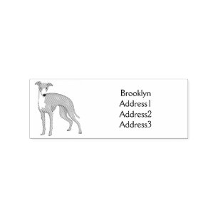 Greyhound dog cartoon illustration  rubber stamp