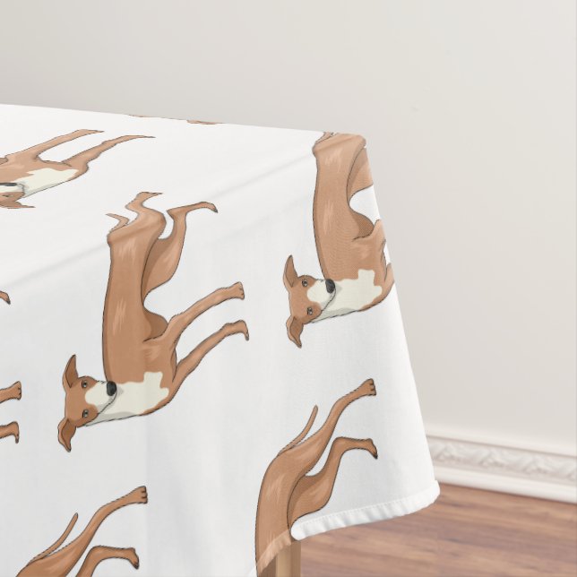 Greyhound dog cartoon illustration  tablecloth (In Situ)