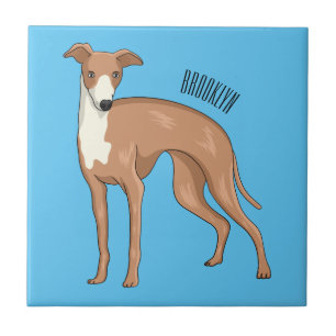 Greyhound dog cartoon illustration tile