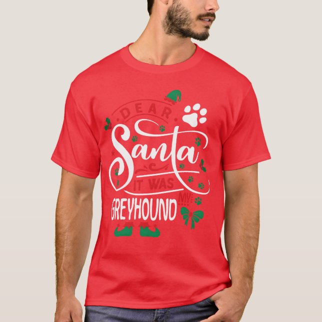 Greyhound Dog Christmas Dog breed boy gift T-Shirt (Front)
