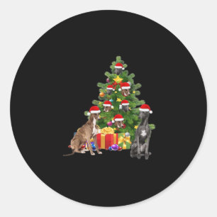 Greyhound dog Christmas Tree Essential T-Shirt Classic Round Sticker