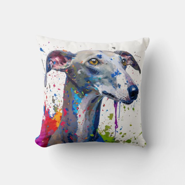 Greyhound Dog Cushion (Front)
