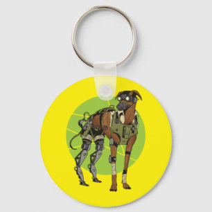 Greyhound Dog Cyborg Design Key Ring