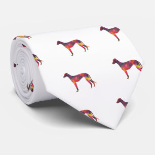 Greyhound Dog Geometric Pattern Silhouette Multi Tie