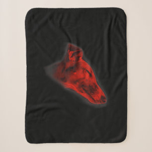 Greyhound Dog Head Painting T-Shirt Sherpa Blanket