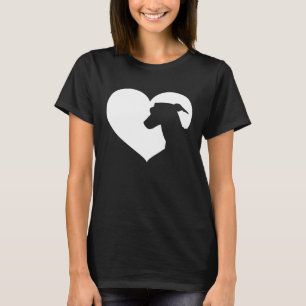 Greyhound Dog Heart Silhouette Greyhound T-Shirt